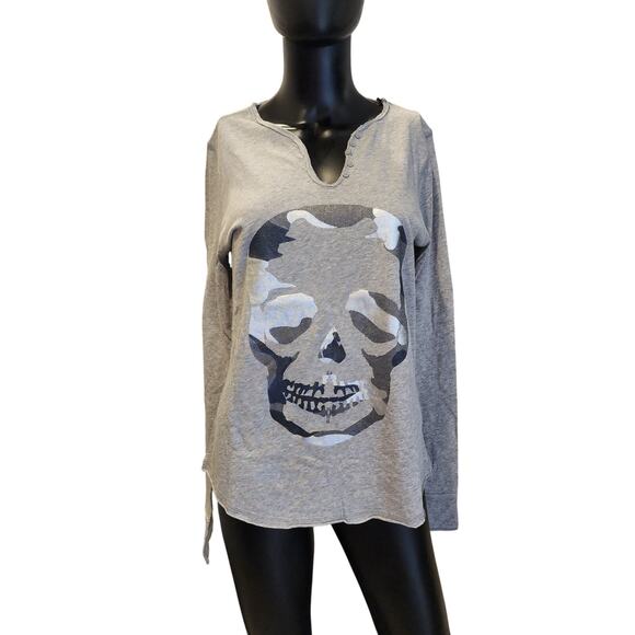 Zadig & Voltaire Tops - ZADIG & VOLTAIRE TUNISIEN SKULL LONG SLEEVE T-SHIRT SIZE MED NWT